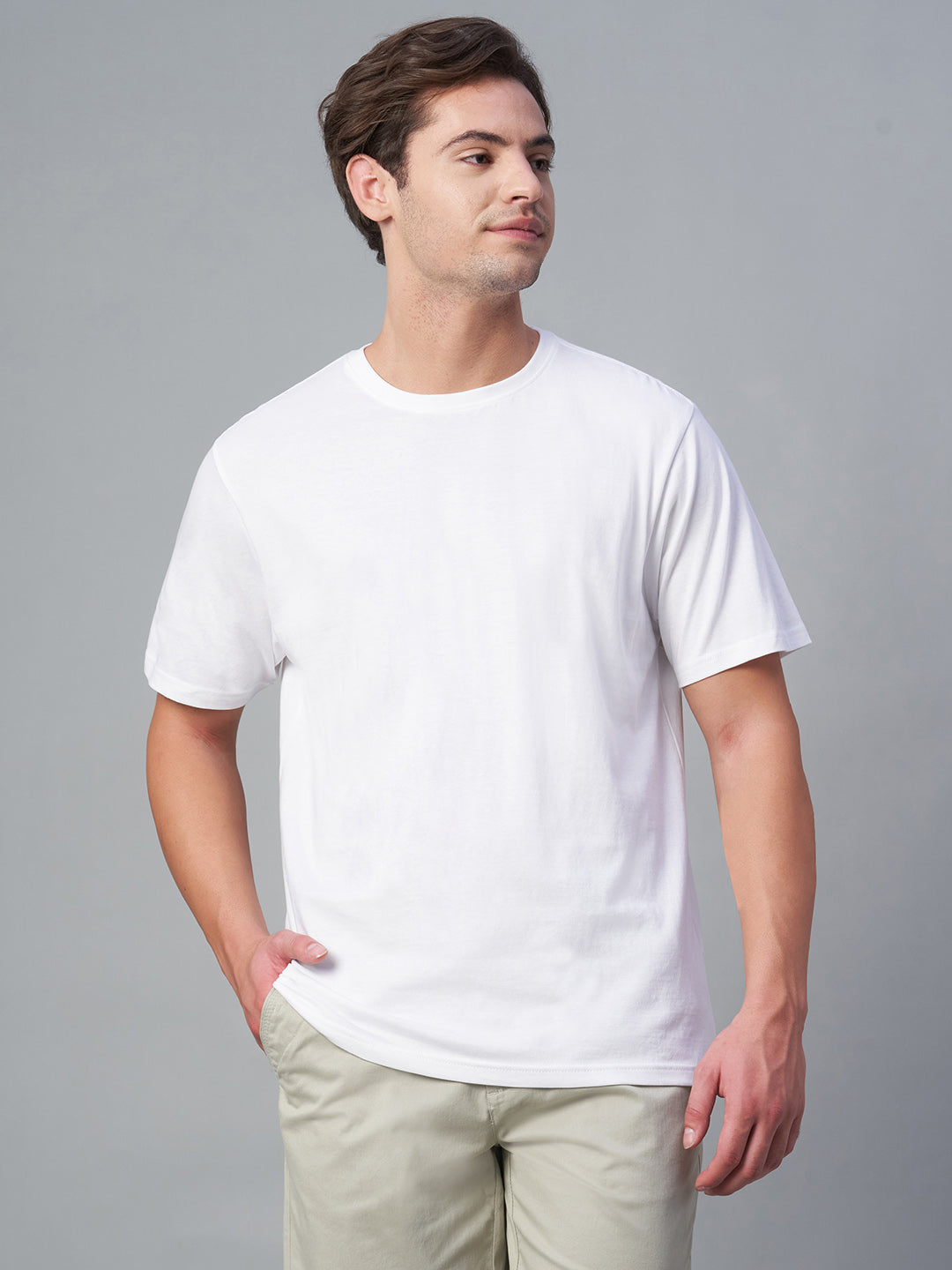Men’s Cotton Regular Fit Crew Neck T-Shirt White