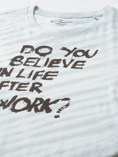 Men's Cotton Regular Fit Slogan Graphic T-Shirt Blue