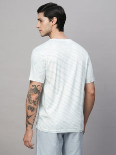Men's Cotton Regular Fit Slogan Graphic T-Shirt Blue