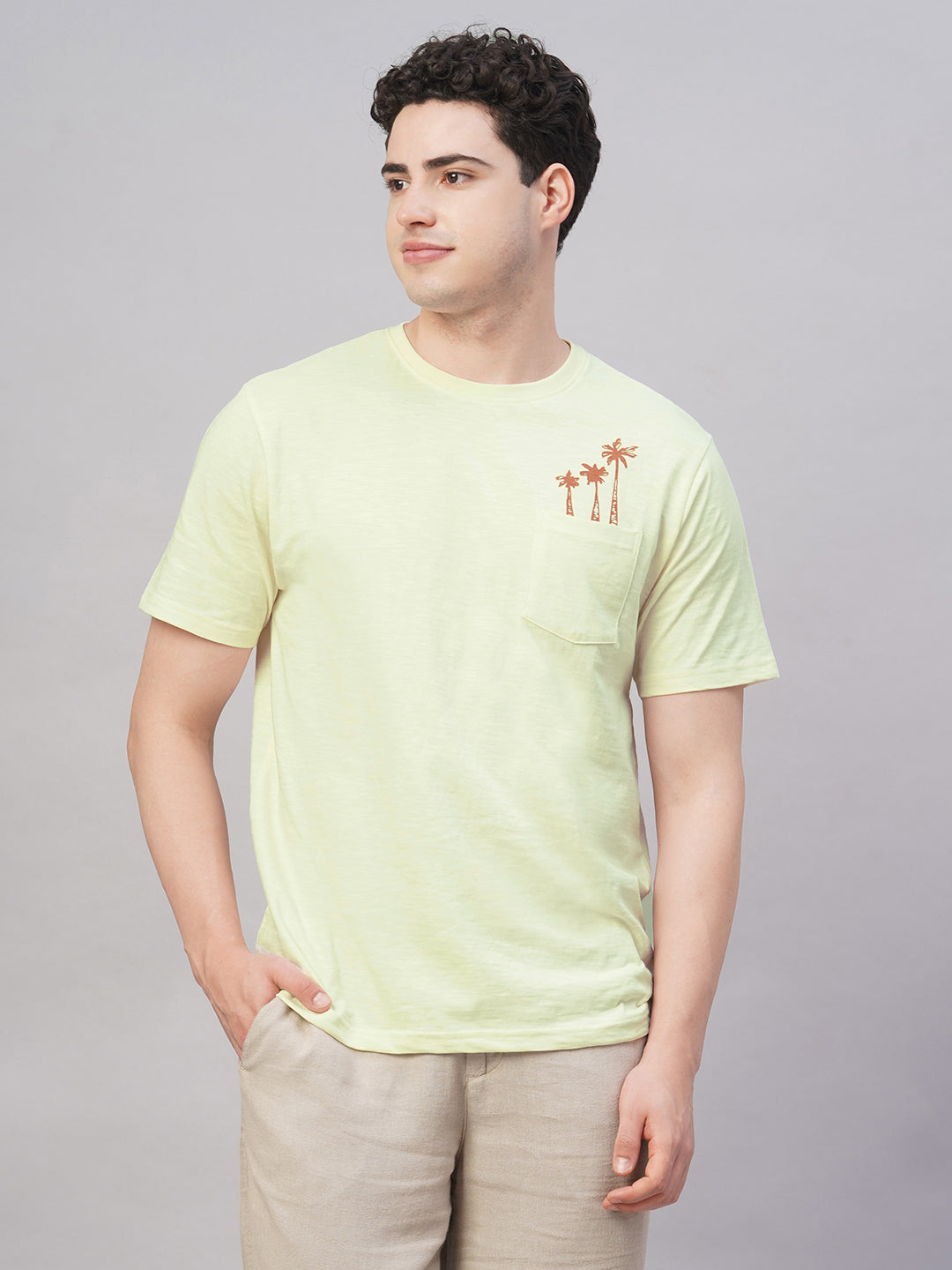 Men's Natural 100% Cotton Regular Fit Tshirt