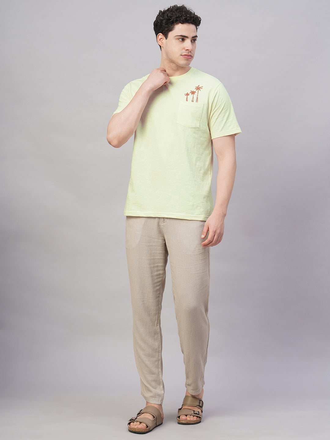 Men's Natural 100% Cotton Regular Fit Tshirt