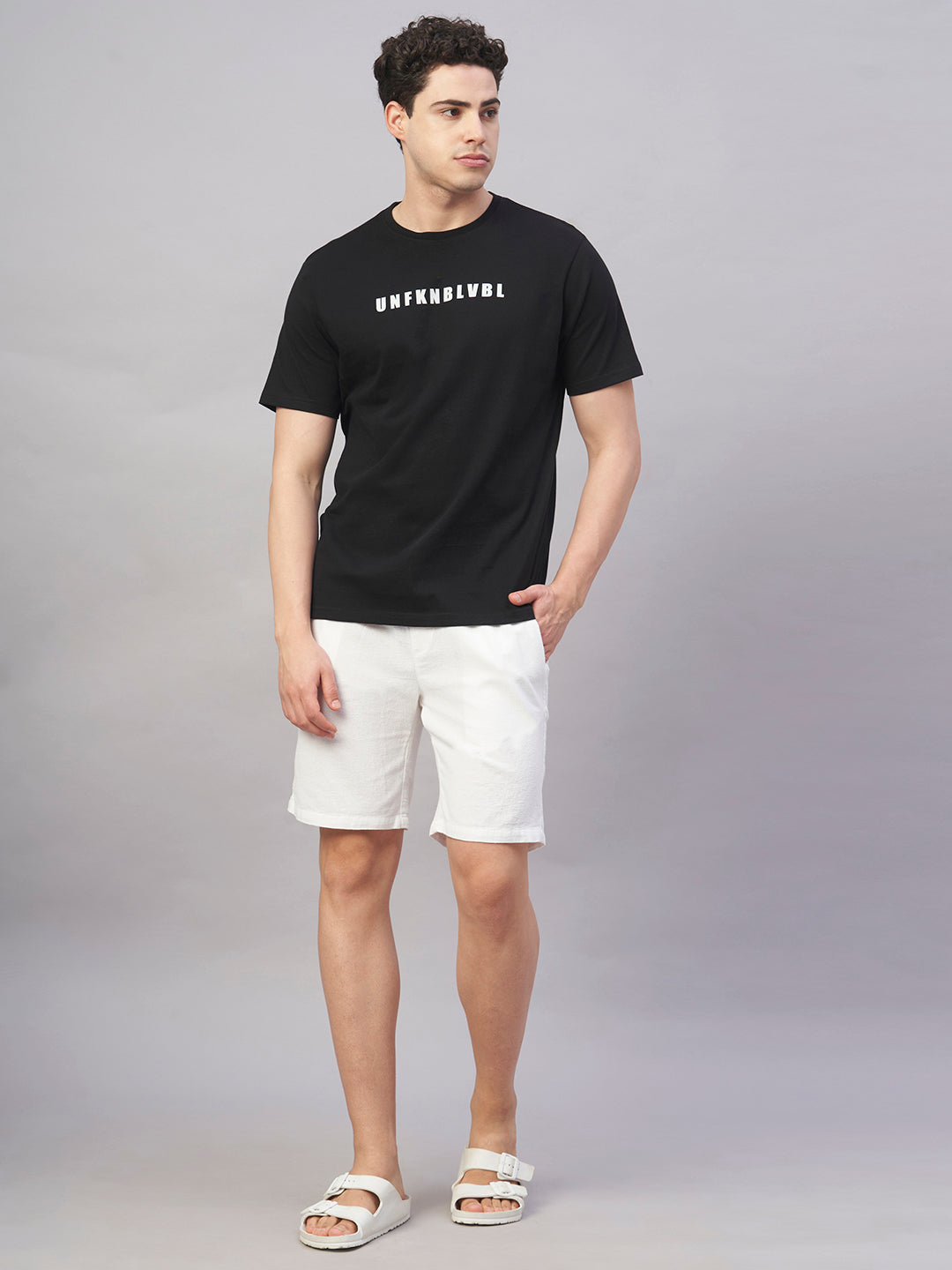Men's Black 100% Cotton Regular Fit Tshirt