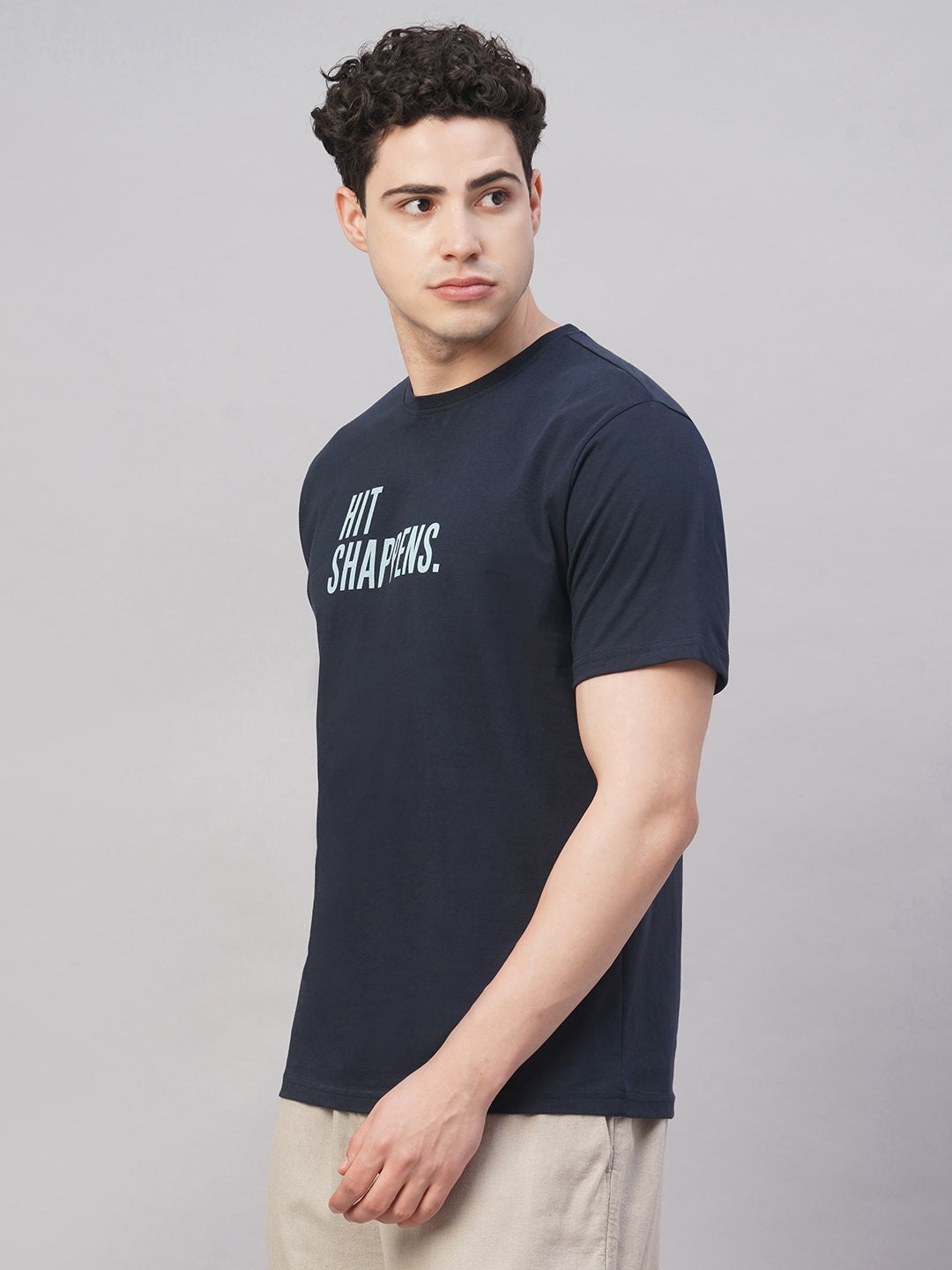 Men's Navy 100% Cotton Regular Fit Tshirt