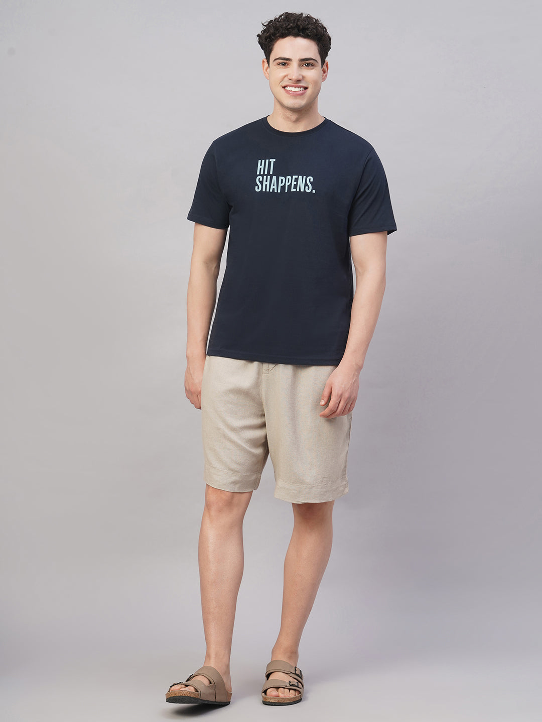 Men's Navy 100% Cotton Regular Fit Tshirt