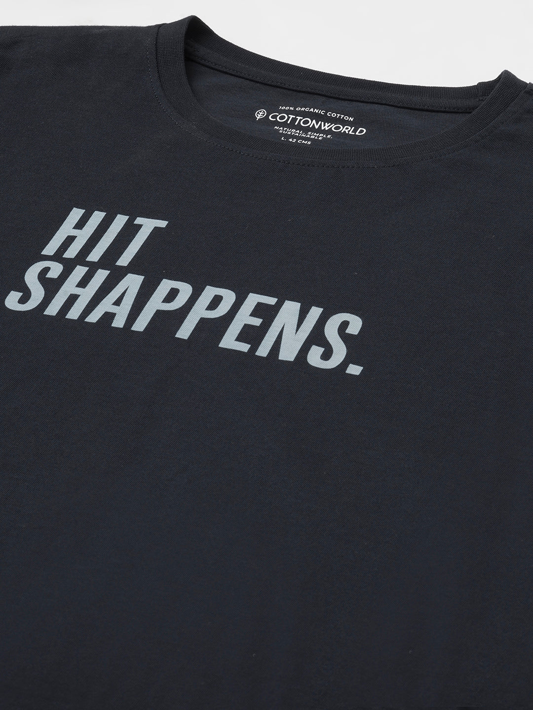 Men's Navy 100% Cotton Regular Fit Tshirt