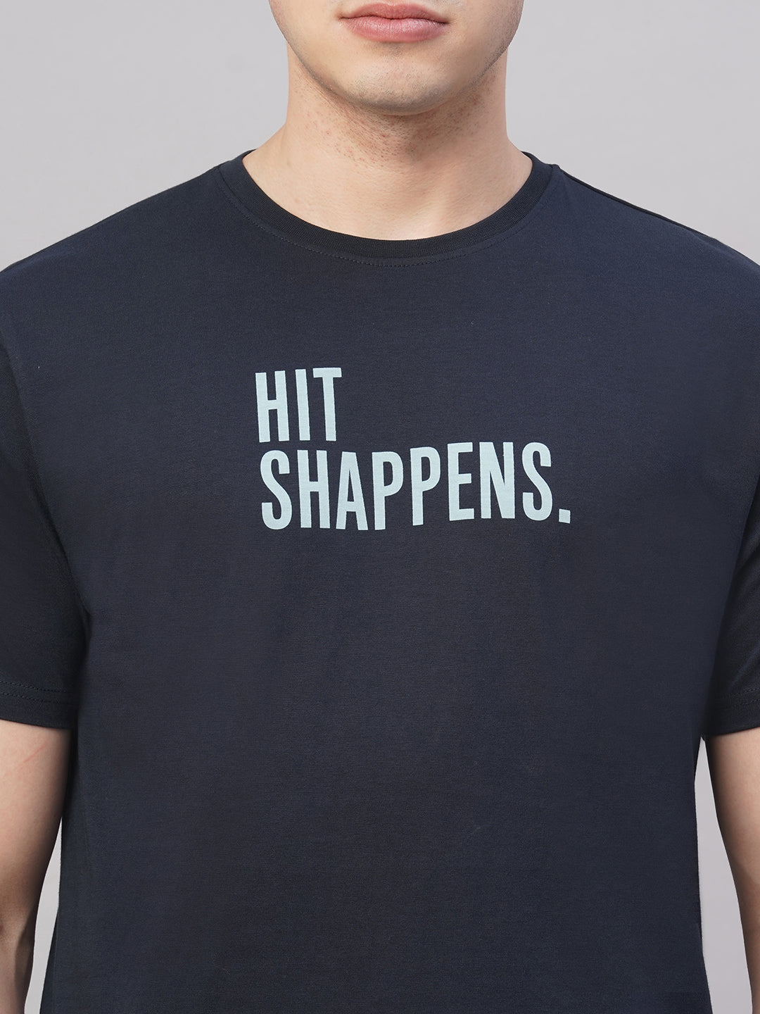 Men's Navy 100% Cotton Regular Fit Tshirt