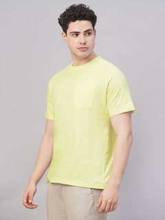 Men's 100% Cotton Chest Pocket T Shirt Natural