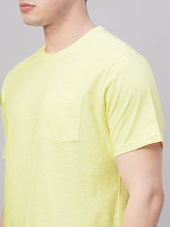 Men's 100% Cotton Chest Pocket T Shirt Natural