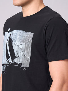 Men’s Cotton Regular Fit Half Sleeve T-Shirt Black
