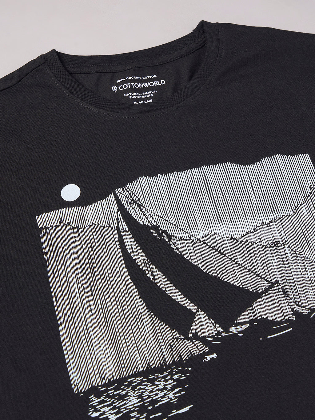 Men's Black 100% Cotton Regular Fit Tshirt