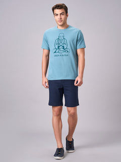 Men’s Cotton Regular Fit Half Sleeve T-Shirt Aqua