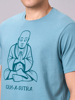 Men’s Cotton Regular Fit Half Sleeve T-Shirt Aqua