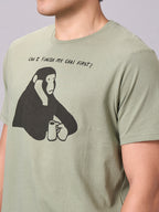 Men's Green 100% Cotton Regular Fit Tshirt