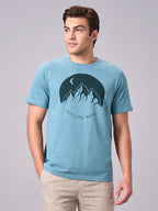 Men's Aqua 100% Cotton Regular Fit Tshirt