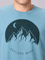 Men's Aqua 100% Cotton Regular Fit Tshirt