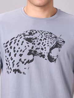 Men’s Cotton Regular Fit Half Sleeve Graphic T-Shirt Grey