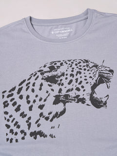 Men’s Cotton Regular Fit Half Sleeve Graphic T-Shirt Grey