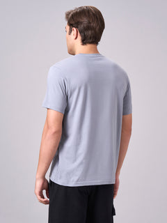 Men’s Cotton Regular Fit Half Sleeve Graphic T-Shirt Grey