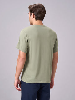 Men’s Cotton Regular Fit Half Sleeve Graphic T-Shirt Green