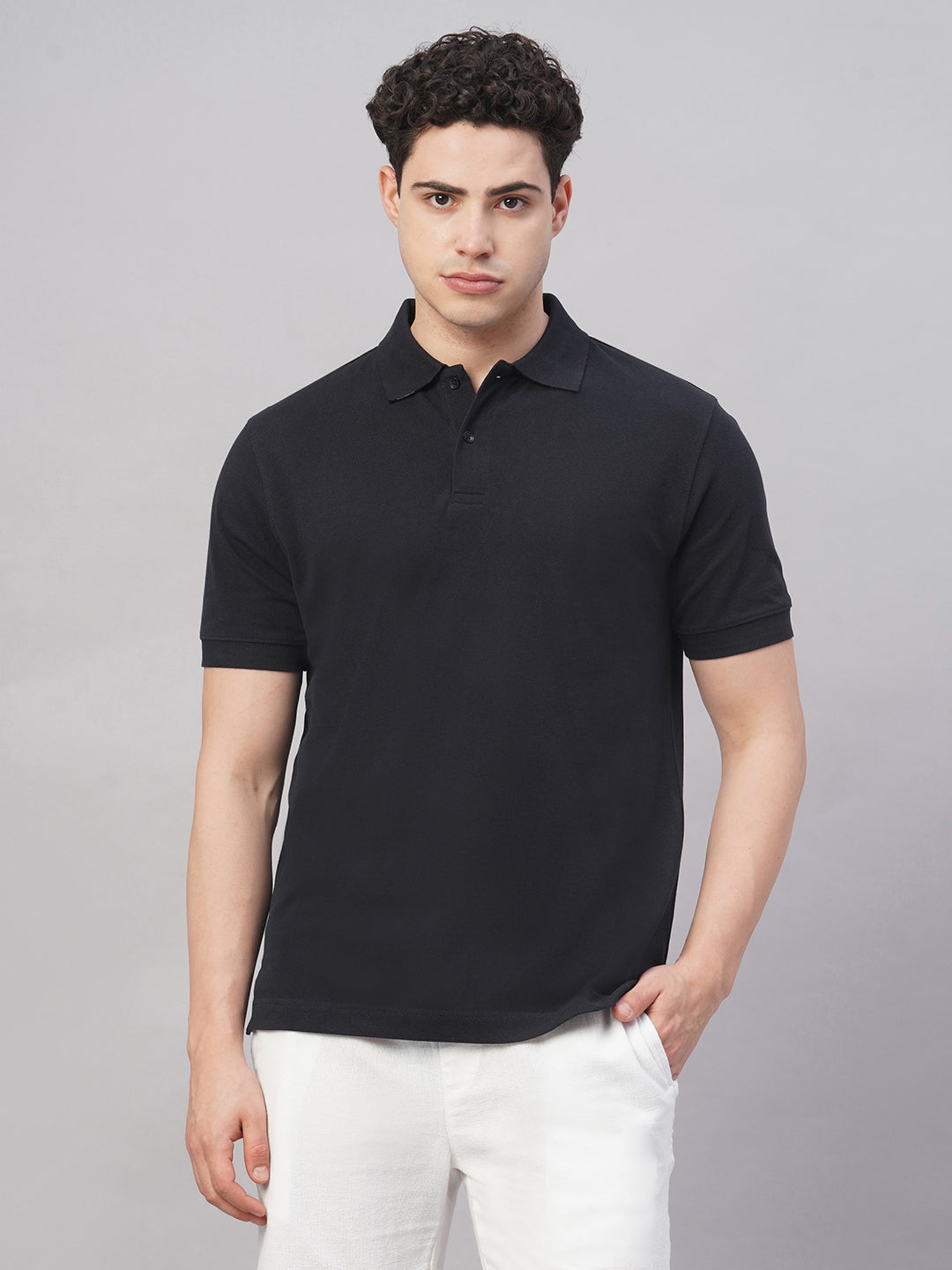 Men's Navy 100% Cotton Regular Fit Tshirt