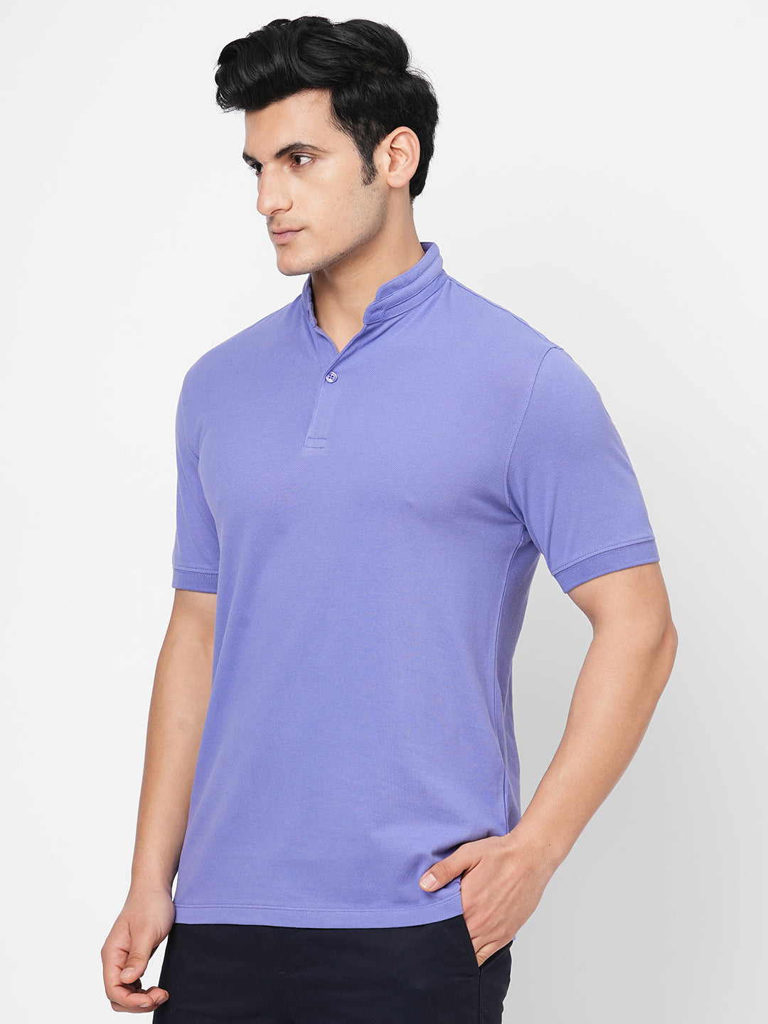 Men's Cotton Violet Regular Fit Tshirt