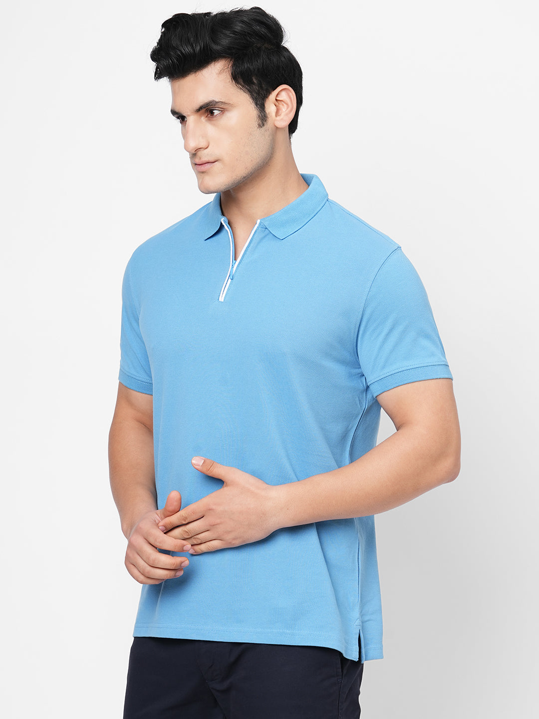 Men's Cotton Blue Regular Fit Tshirt