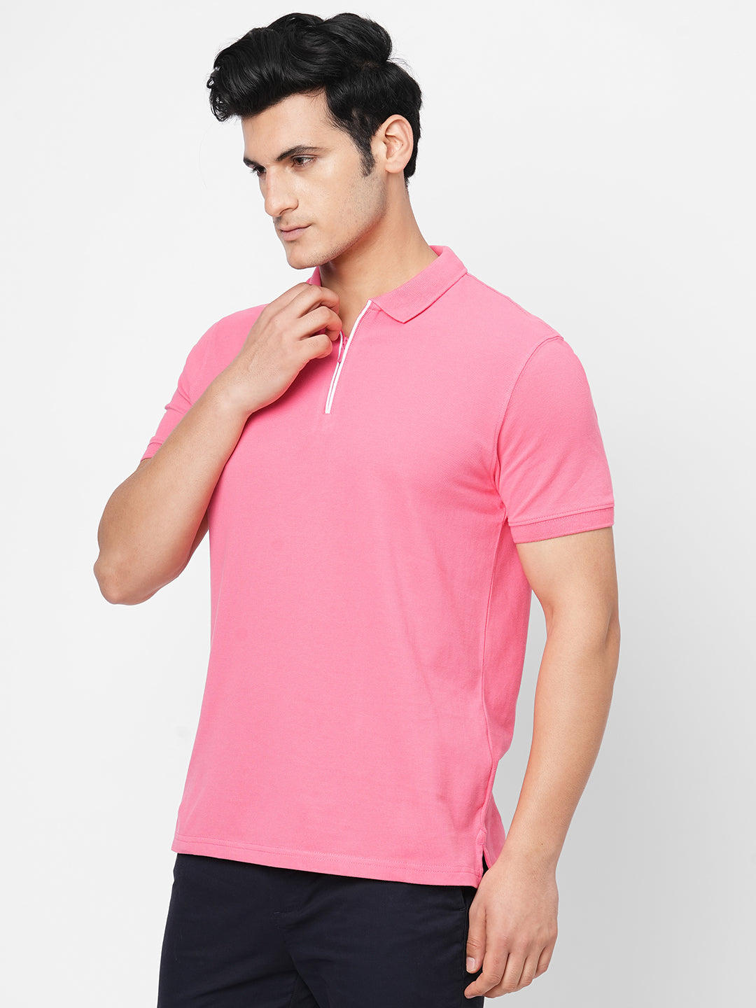 Men's Cotton Pink Regular Fit Tshirt