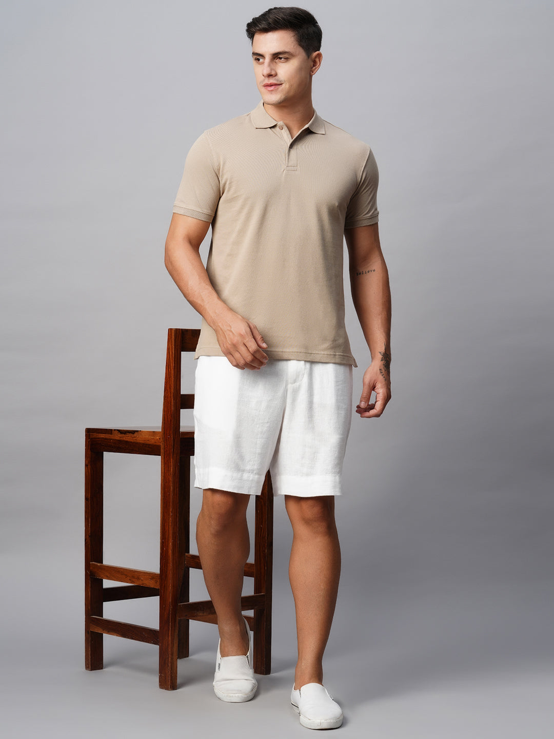 Men's Polo 100% Cotton Khaki Regular Fit