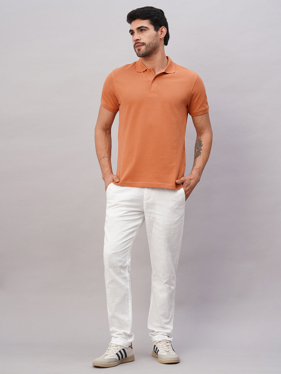 Men's Rust Cotton Regular Fit Tshirt