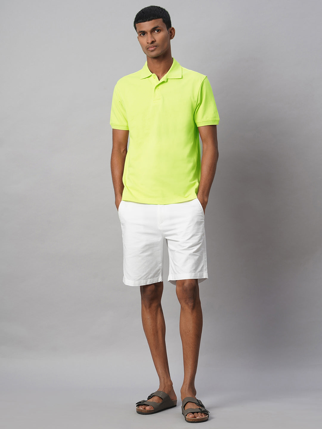Men's Green 100% Cotton Regular Fit Tshirt