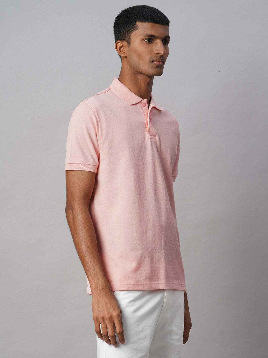 Men's Pink 100% Cotton Regular Fit Tshirt