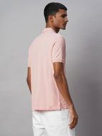 Men's Pink 100% Cotton Regular Fit Tshirt