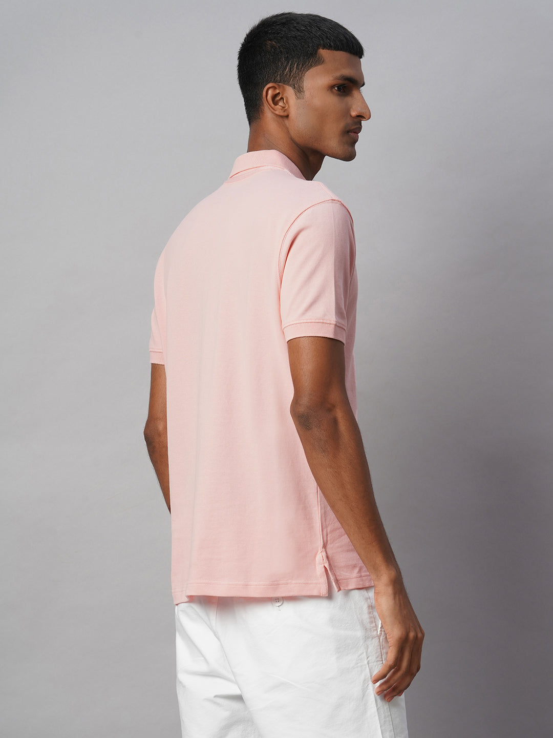 Men's Pink 100% Cotton Regular Fit Tshirt
