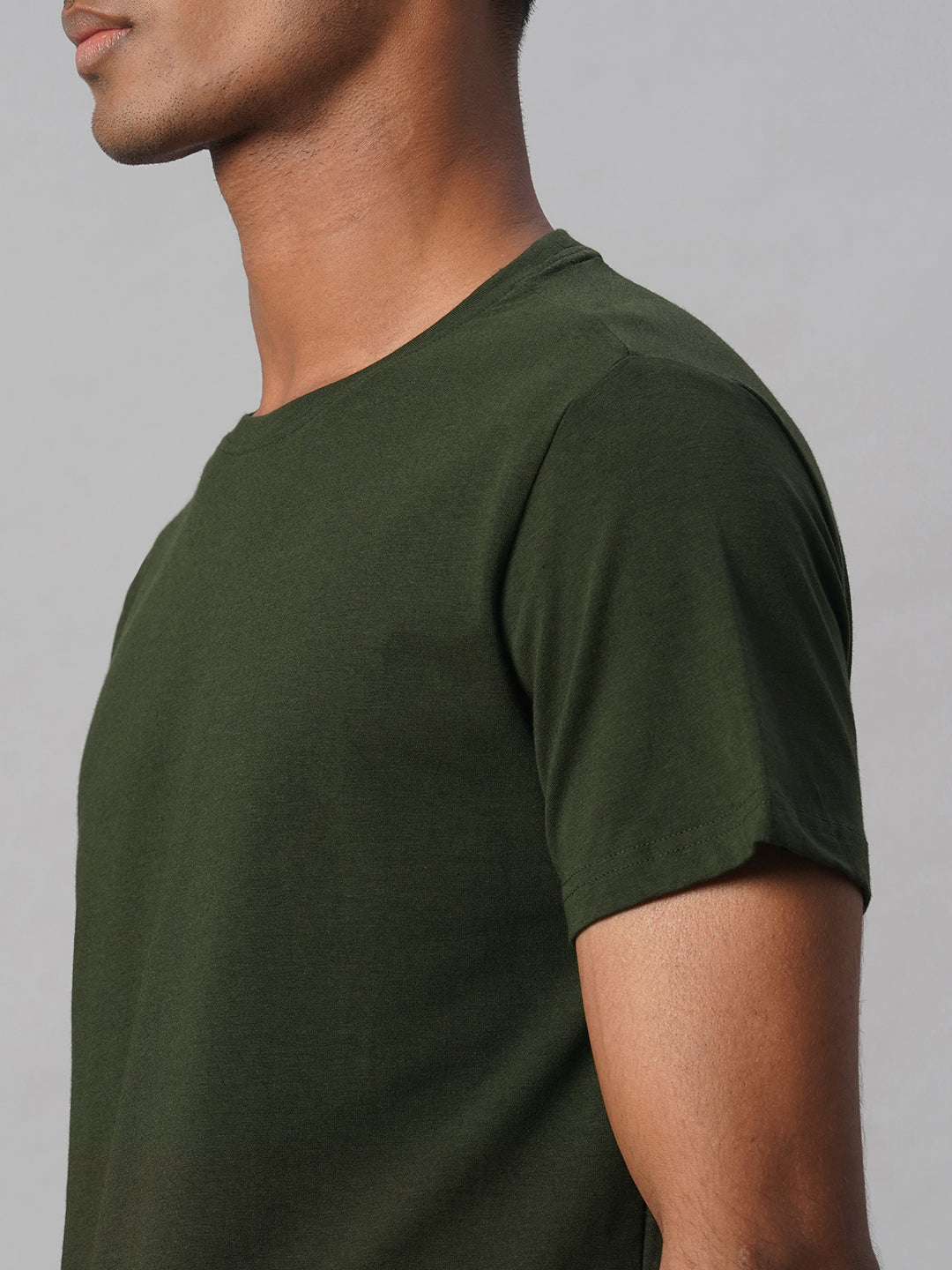 Buy Men's Cotton Bamboo Elastane Casual Wear Regular Fit Tshirt