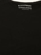 Men's Black Cotton Bamboo Elastane Regular Fit Tshirt