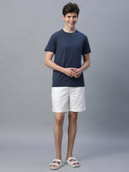 Men's Navy Cotton Bamboo Elastane Regular Fit Tshirt