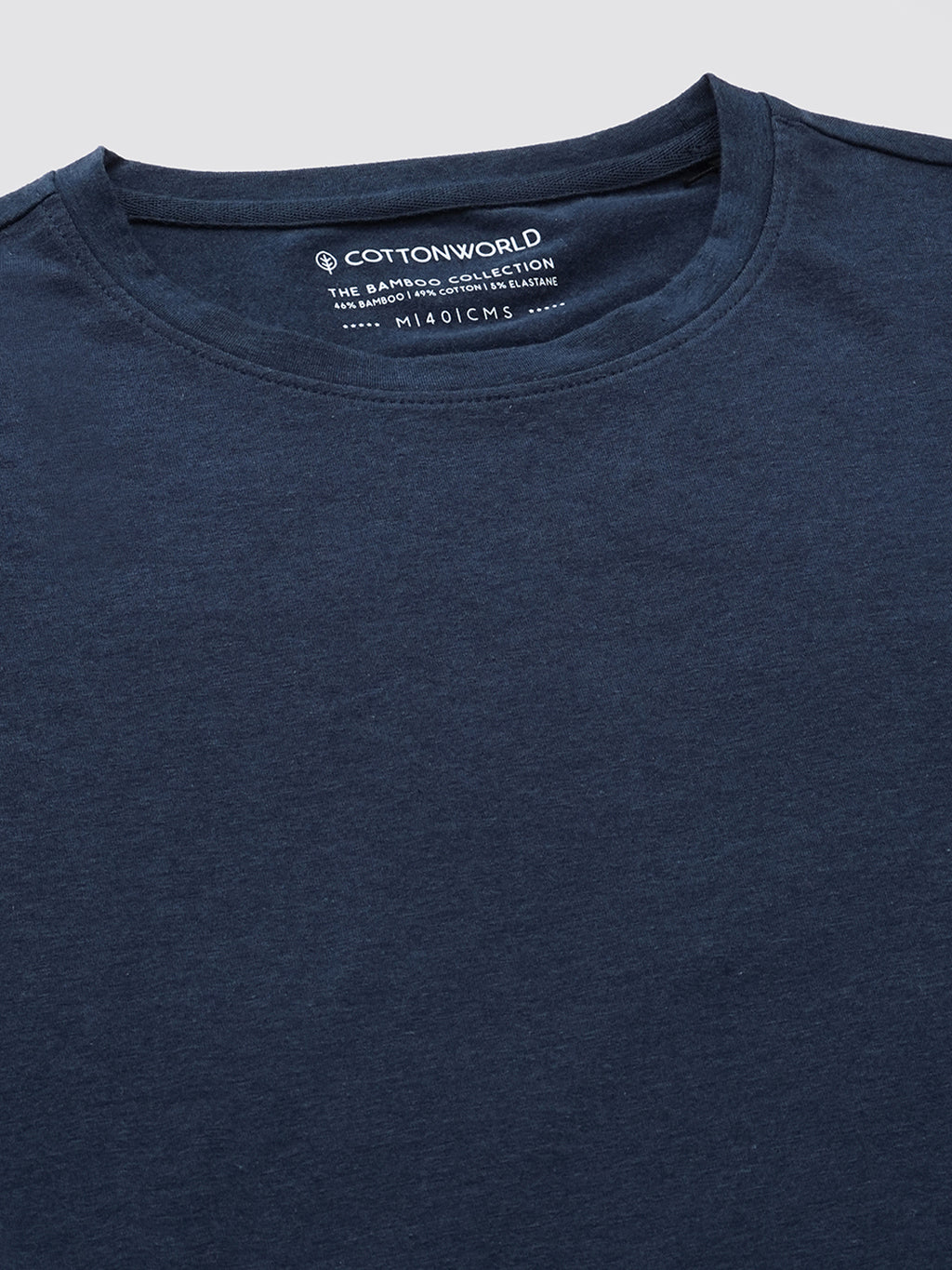 Men's Navy Cotton Bamboo Elastane Regular Fit Tshirt