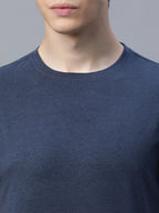 Men's Navy Cotton Bamboo Elastane Regular Fit Tshirt
