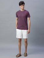Men's Wine Cotton Bamboo Elastane Regular Fit Tshirt