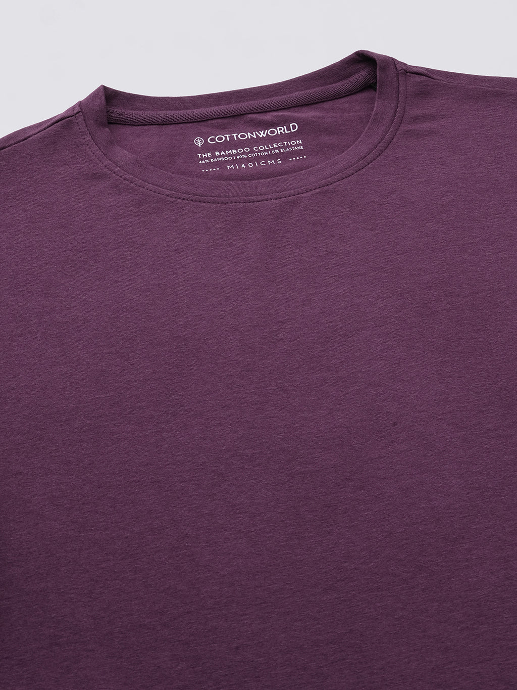 Men's Wine Cotton Bamboo Elastane Regular Fit Tshirt