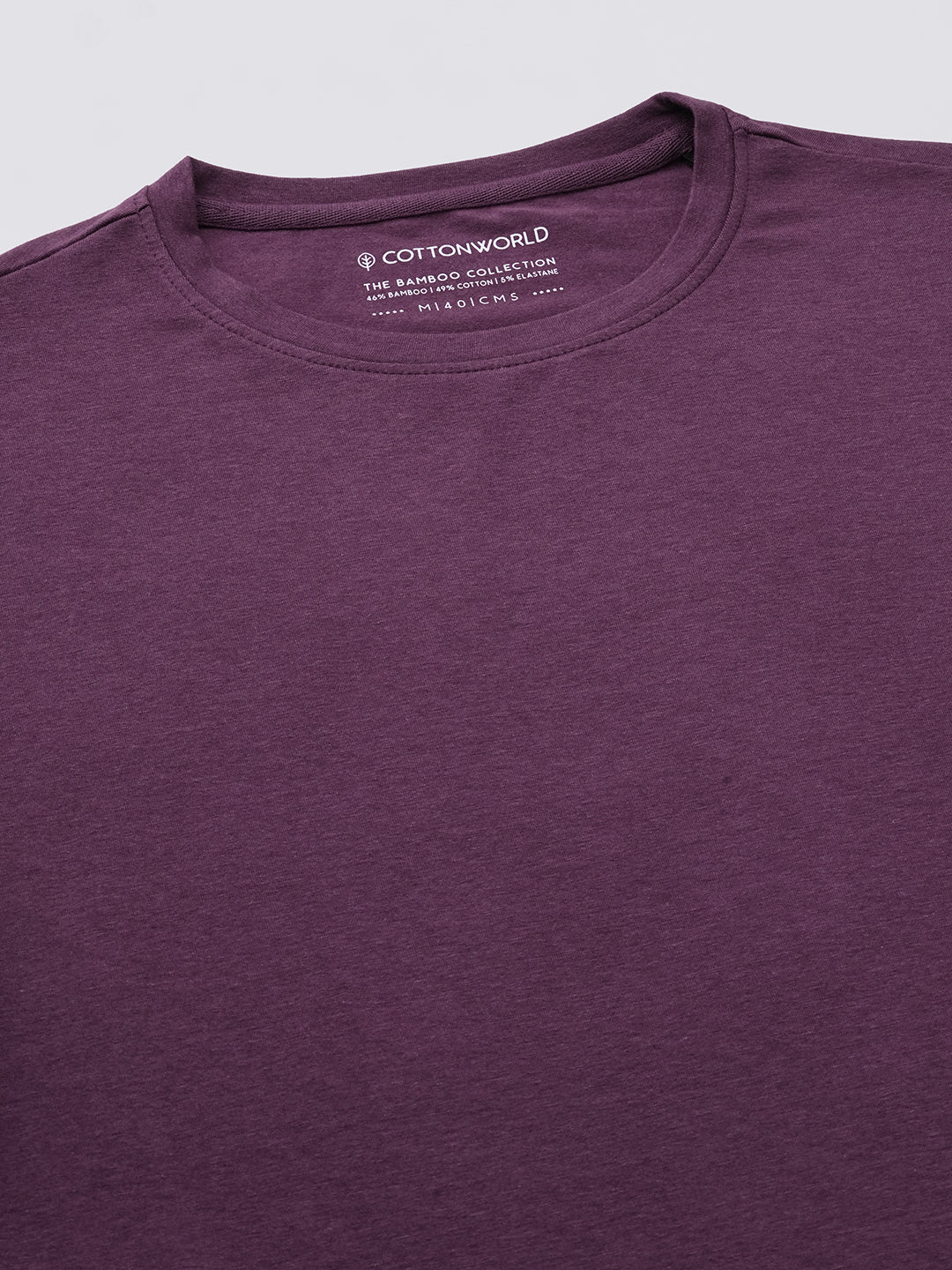 Men's Wine Cotton Bamboo Elastane Regular Fit Tshirt
