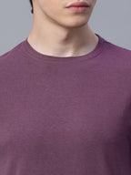 Men's Wine Cotton Bamboo Elastane Regular Fit Tshirt
