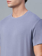 Men's Lavender Cotton Bamboo Elastane Regular Fit Tshirt