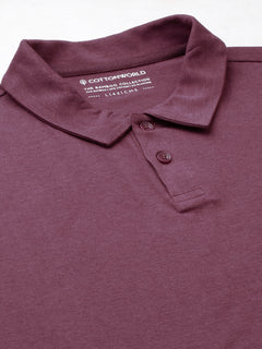 Men's Wine Cotton Bamboo Elastane Regular Fit Tshirt