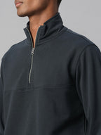 Men's Navy Cotton Polyester Regular Fit Tshirt