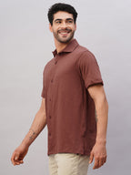 Men's Rust Cotton Regular Fit Tshirt