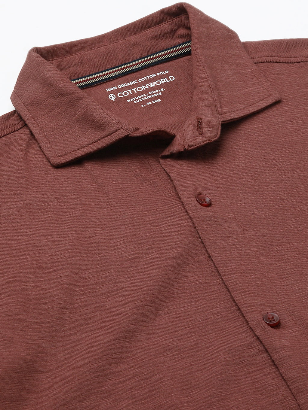 Men's Rust Cotton Regular Fit Tshirt