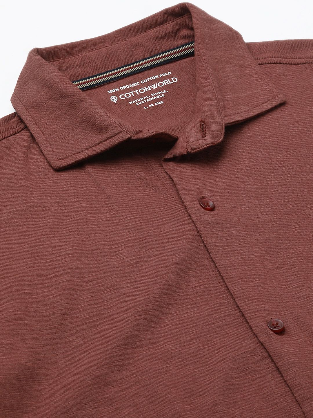 Men's Rust Cotton Regular Fit Tshirt