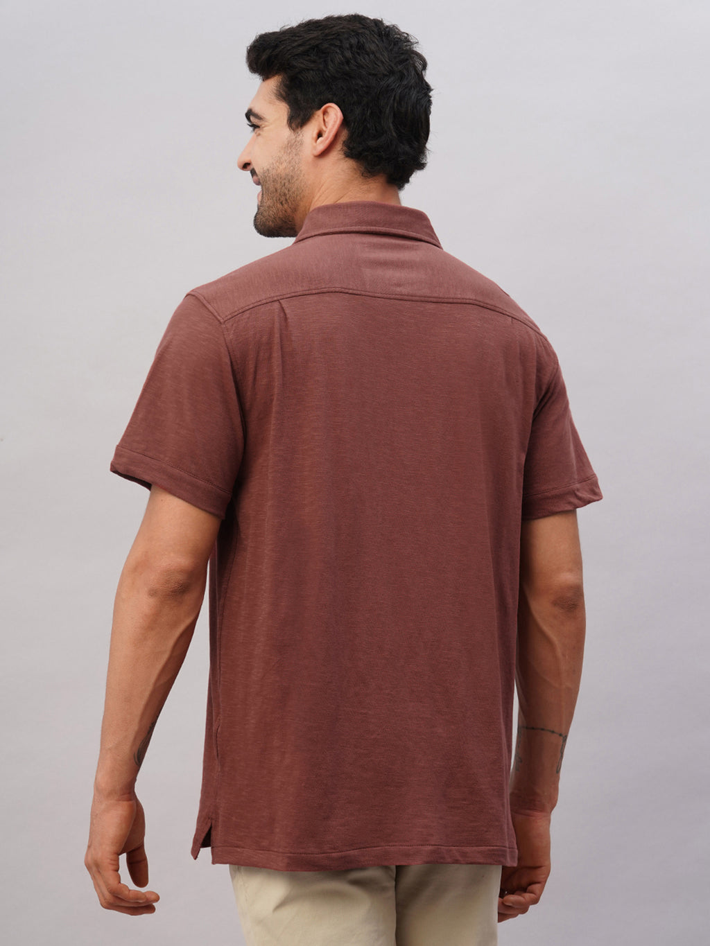 Men's Rust Cotton Regular Fit Tshirt