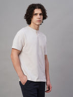 Men's Chalk 100% Cotton Regular Fit Tshirt